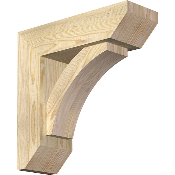 Ekena Millwork Thorton Slat Rough Sawn Bracket w/ Offset Brace, Douglas Fir, 6"W x 18"D x 18"H BKT0604X18X18THR06RDF - main